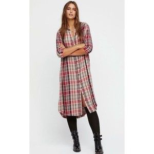 Free People plaid button down top/dress